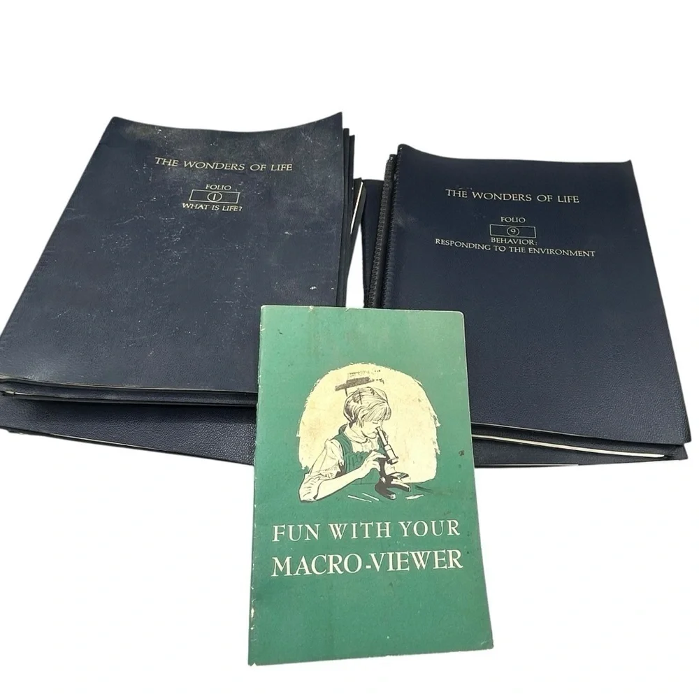 1964 VINTAGE THE WONDER OF LIFE FOLIO 12 BOOKS AND MEADE MICROSCOPE BOOK